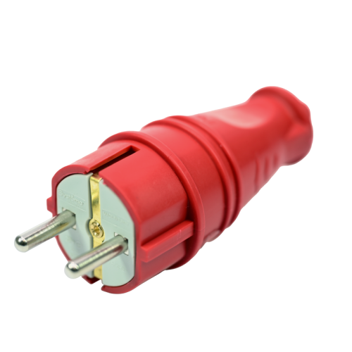 MultiSet Вилка 2К+З прямая каучуковая 16А/250В IP44 Красная | код MST4401RD | Systeme Electric фото 3