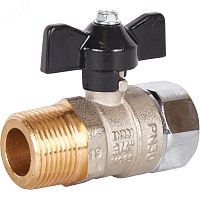 Кран шаровой с накидной гайкой, НР/накидная гайка, ручка бабочка 3/4x3/4 | код SVB-1009-000020 | STOUT