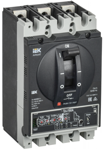 ARMAT Авт. выкл. лит. корпус 3P D 150кА 160А эл. пр. IEK | код AR-MCCB-3D-150-0160A-ELPC | IEK