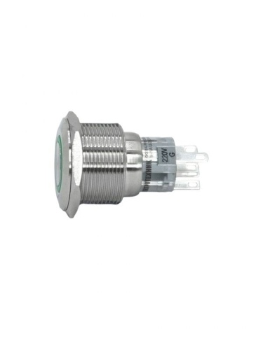 Выключатель кнопочный GQ22-L-11E/G/220V/S 1НО+1НЗ цилиндр с подсветкой 220В AC/DC d22мм IP65 метал. зел. Электротехник ET020093 Выключатель кнопочный GQ22-L-11E/G/220V/S 1НО+1НЗ цилиндр с подсветкой 220В AC/DC d22мм IP65 метал. зел. Электротехник ET020093