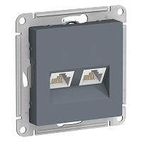Розетка компьютерная 2xRJ45 Cat.5 ATLASDESIGN, грифель | код. ATN000785 | Schneider Electric