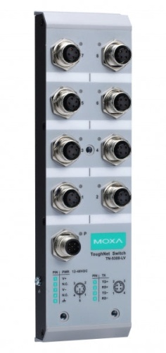Коммутатор TN-5308-LV Ethernet switch 8 x 10/100BaseT(X), M12 connectors, 12/24/36/48 VDC | код 00-06024636 | MOXA