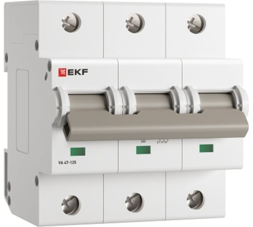 Автоматический выключатель ВА 47-125 3P 16А (D) 15кА PROXIMA EKF | код mcb47125-3-16D | EKF