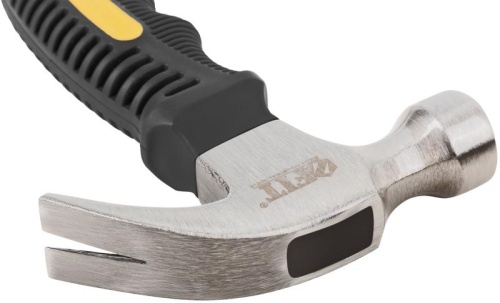 Молоток-гвоздодер, укороченный, фиброглассовая обрезиненная ручка 25 мм, 225 гр | код 44770 | FIT фото 5