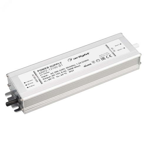 Блок питания ARPV-12100-B1 (12V, 8,3A, 100W) (, IP67 Металл, 3 года) | код 28786 | Arlight Блок питания ARPV-12100-B1 (12V, 8,3A, 100W) (, IP67 Металл, 3 года) | код 28786 | Arlight