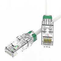 Патч-корд неэкранированный SLIM CAT6A U/UTP 4х2, 28 AWG, LSZH, белый, 1м | код RN6AUU4510WH-28 | DKC