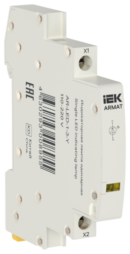 ARMAT Лампа инд. одинарная LED 110-220В DC жел. IEK | код AR-LED-1-3-Y | IEK