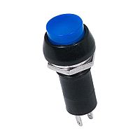 Выключатель-кнопка 250В 1А (2с) ON-OFF син. (PBS-11А) | Код. 36-3031 | Rexant