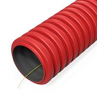 Труба гофрированная двустенная ПНД гибкая тип 450 (SN34) с/з красная d32 мм (100м/700м уп/пал) Промрукав | код PR15.0250| ПРОМРУКАВ