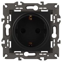 Розетка 1-м СП Эра Elegance 14-2101-05 16А IP20 16AX 250В 2P+E Schuko антрацит Эра Б0034269