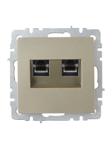 BRITE Розетка двойная RJ11+RJ45 кат.5E РК/Т12-БрШ шампань | код BR-KT20-O-1-K37 | IEK фото 4 BRITE Розетка двойная RJ11+RJ45 кат.5E РК/Т12-БрШ шампань | код BR-KT20-O-1-K37 | IEK фото 4