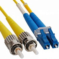 Патч-корд оптический LANMASTER, LSZH, дуплексный, ST/APC-LC/UPC, SM OS2, 15 м | код LAN-2ST-2LC/SAU-15.0 | LANMASTER