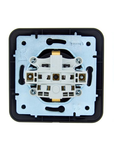 Розетка 1-м СП ASTI 16А IP20 с заземл. термопласт в сборе черн. бархат. LEZARD 7081-4242-122B фото 2