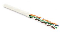 Кабель витая пара неэкранированная U/UTP категория 5e 4 пары (24 AWG) многожильный (patсh) LSZH нг(С)-HF белый, Hyperline UUTP4-C5E-P24-IN-LSZH-WH-100 (100 м) | код 243609 | Hyperline