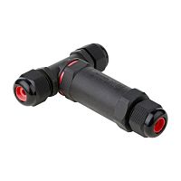 Коннектор кабельный Т-образный (клеммник 3PIN) IP68 FreeTools | код plc-uac-cb3T | EKF