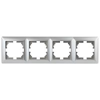 Рамка на 4 поста, СУ, Solo, алюминий, 4-504-03 | код Б0043426 | ЭРА