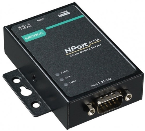 Сервер NPort 5110A 1 Port RS-232 advanced device server,Power Adapter,DB9 | код 00-06043078 | MOXA