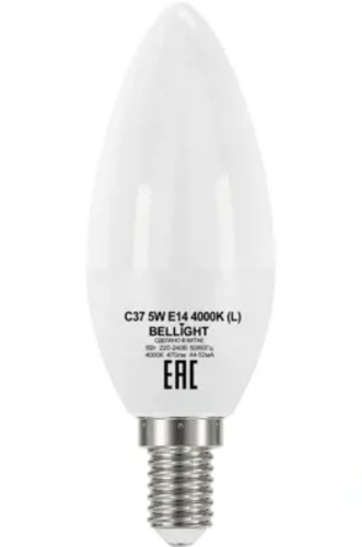 Лампа LED 5Вт 4000K 470Лм E14 IP 65 Свеча | код 88297880 | BELLIGHT