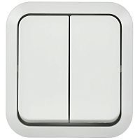 TORS Выключатель двухклавишный 10А IP55 TS305 белый IEK | код TS-V20-0-10-55-K01 | IEK