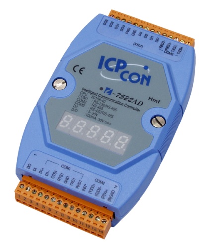 I-7522AD CR I-7522A with 7seg display 1xRS-485, 1xRS-232, 1xRS-422 | код 00-01146628 | ICP DAS