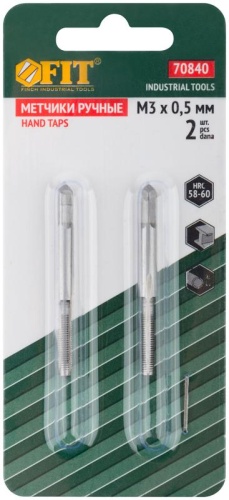 Метчики метрические, легированная сталь, набор 2 шт М3х0.5 мм | код 70840 | FIT фото 3 Метчики метрические, легированная сталь, набор 2 шт М3х0.5 мм | код 70840 | FIT фото 3