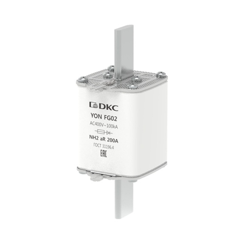Предохранитель YON ножевого типа FG2 200А 400V характеристика aR | код 1FG02-0200-400V-AR | DKC