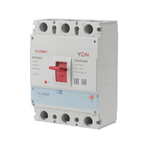 Авт. выкл. YON MGS800 3P 640-800A 60kA | код MGS800S-3TAMF0800 | DKC