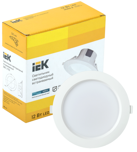 Светильник светодиодный ДВО 1702 круг 12Вт 4000K IP40 белый | код LDVO0-1702-12-4000-K01 | IEK фото 2