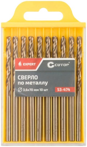 Сверло по металлу Cutop EXPERT, 3.6х70 мм (10 шт) | код 53-474 | FIT фото 3 Сверло по металлу Cutop EXPERT, 3.6х70 мм (10 шт) | код 53-474 | FIT фото 3