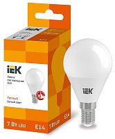 Лампа светодиодная ECO G45 шар 7Вт 230В 3000К E14 | код. LLE-G45-7-230-30-E14 | IEK
