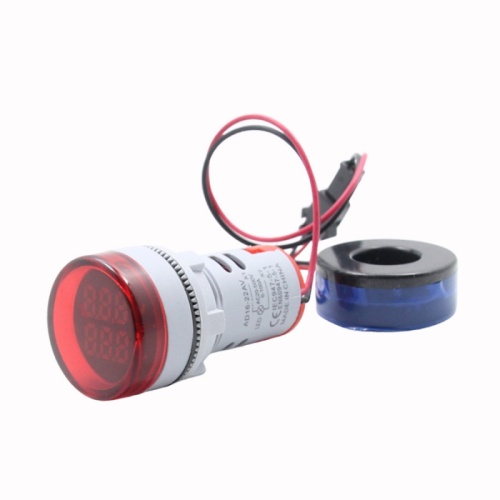Индикатор значения тока и напряжения AD-22 (LED) d22мм красный IP54 HLT | код 085-06-259| HLT