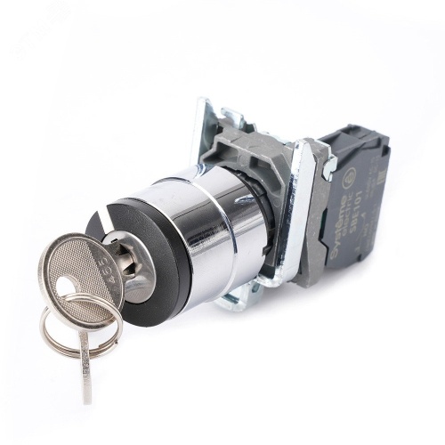 Переключатель SB4 в сборе модульный 22мм 2 позиции с фиксацией ключ 2пол 1НО | код SB4BG41 | Systeme Electric