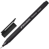 Ручка капиллярная BRAUBERG Carbon, ЧЕРНАЯ, металлический наконечник, трехгранная, линия письма 0,4 мм, 141523 | код 141523 | BRAUBERG