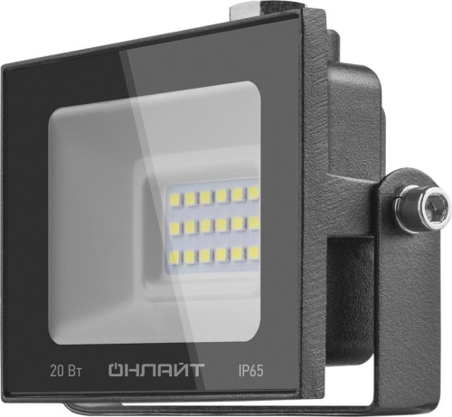 Прожектор светодиодный 61 949 OFL-20-6K-BL-IP65-LED 20Вт 6000К IP65 1600лм черн. | код 61949 | ОНЛАЙТ