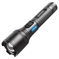 Фонарь аккумуляторный AccuF1-L15WZ-ti 15Вт XHP60 800Лм Li-ion 18650 3.7В 1200мАч (5режимов; с функцией ZOOM; кабель USB-Type-C в комплекте) титан. IPX4 | код 5050419 | ФАZА