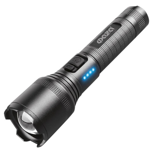 Фонарь аккумуляторный AccuF1-L15WZ-ti 15Вт XHP60 800Лм Li-ion 18650 3.7В 1200мАч (5режимов; с функцией ZOOM; кабель USB-Type-C в комплекте) титан. IPX4 | код 5050419 | ФАZА