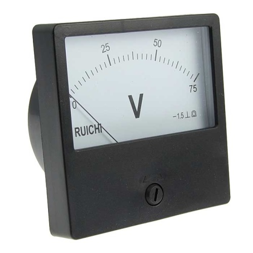 Вольтметр постоянного тока аналоговый RUICHI М42300, 75 В | код 67572 | Ruichi