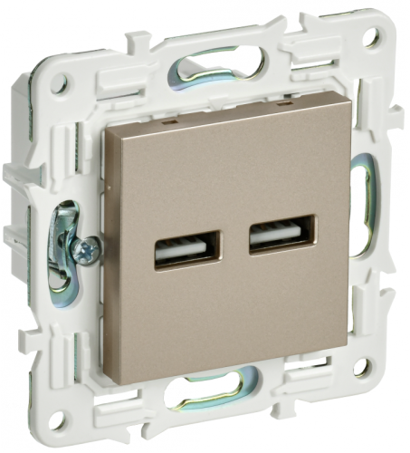 SKANDY Роз. USB A+A 3,1А SK-R15Sh шамп. IEK | код SK-U21-D31-K37 | IEK