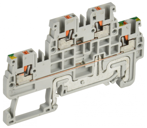 Колодка клеммная CP-ML-PEN 2 ур. земля-низ 1,5мм2 серая IEK | код YCT23-03-2-K03-001 | IEK
