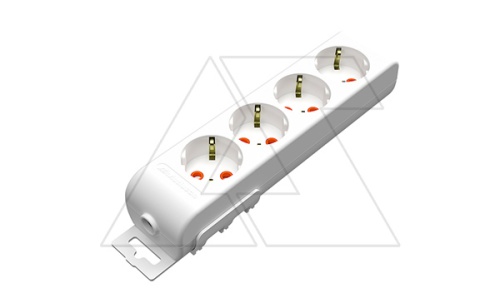 Ri-tech - Колодка розеточная 4x2P+E, со шторками, белый | код 001-175-410001-00-00 | Mutlusan