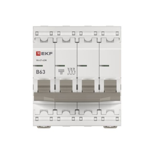 Автоматический выключатель 4P 63А (B) 6кА ВА 47-63N EKF PROxima | код M636463B | EKF фото 5