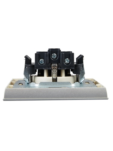 Розетка СП BRITE РСР14-1-0-БрА 16А в сборе с заземл. защ. шторки алюм. | код BR-R14-16-K47-F | IEK фото 5