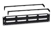 Cabeus PL2-48-Cat.6-Dual IDC Патч-панель 19 (2U), 48 портов RJ-45, категория 6, Dual IDC, с задним кабельным организатором | код 10657c | Cabeus