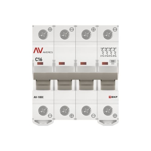 Выключатель автоматический AV-10 DC 4P 16A (C) 10kA EKF AVERES | код mcb10-DC-4-16C-av | EKF фото 5 Выключатель автоматический AV-10 DC 4P 16A (C) 10kA EKF AVERES | код mcb10-DC-4-16C-av | EKF фото 5