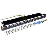 Патч-панель LANMASTER 24 порта, STP, кат.6, 1U | код LAN-PPL24S6 | LANMASTER