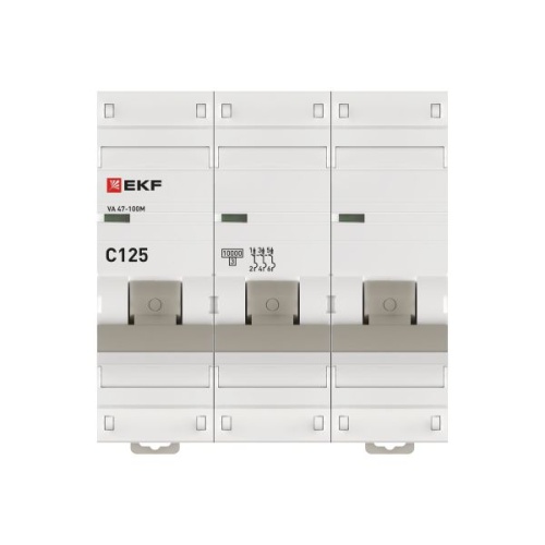 Автоматический выключатель 3P 125А (C) 10kA ВА 47-100M без теплового расцепителя PROxima | код mcb47100m-3-125C-pro | EKF фото 5