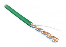 Кабель витая пара неэкран. U/UTP категория 5e 4 пары (24 AWG) одножильный (solid) LSZH нг(С)-HF зеленый, Hyperline UUTP4-C5E-S24-IN-LSZH-GN-305 (305 м) | код 257783 | Hyperline