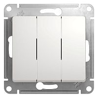 Выключатель 3-клавишный GLOSSA, скрытый монтаж, белый | код. GSL000131 | Schneider Electric