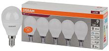 Лампа светодиодная LED Value LVCLP60 7SW/865 шар матовая E14 230В 2х5 RU (уп.5шт) | код 4058075578166 | LEDVANCE