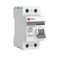 Устройство защитного отключения УЗО ВД-100 2 полюса, 40А, Тип AC, 30мА | код. elcb-2-40-30-em-pro | EKF